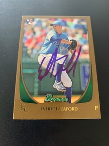 Everett Teaford Signed 2011 Bowman Draft Gold #85 Card Kansas City Royals COA