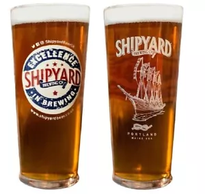 2 x Shipyard Brewing Pint Glasses 20oz Brand New 100% CE Stamped Genuine  - Picture 1 of 4