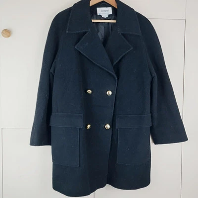 Vintage Lampert of London Luxury Lambswool England Black Gold Coat Classic UK16 - Image 1 of 4