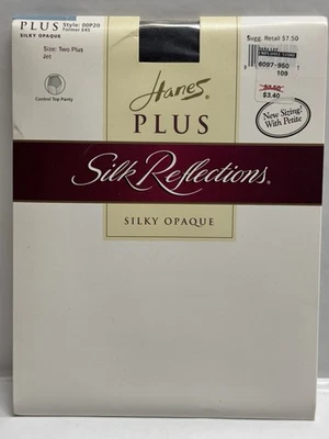 Pantimedias opacas sedosas Hanes Plus Silk Reflections Two Plus Jet E45 OOP20 Foto 1 de 4