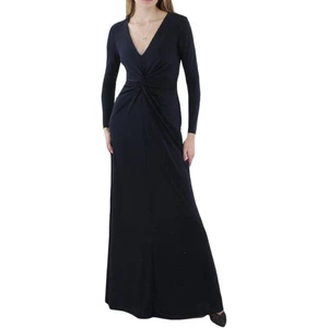 Lauren Ralph Lauren Women's Twist-Front Stretch Jersey Gown Navy 6 - Picture 1 of 5