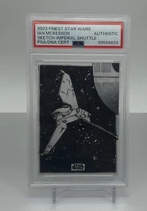 PSA AUTHENTIC Topps Star Wars Sketch 2023 Finest Imperial Shuttle Ian McKesson - Picture 1 of 2
