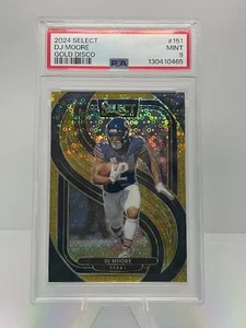 Panini Select #151 2024 - DJ Moore - Gold Disco Prizm - ser#/10 - PSA 9 - Imagen 1 de 2
