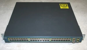 Cisco Switch WS-C3560-48PS-E, 48 x RJ45 FE PoE, 4 x SFP mit Transceivern, RMK - Bild 1 von 1