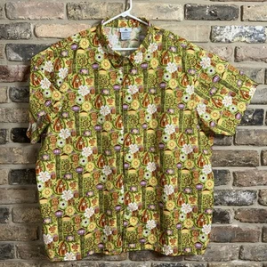 Disney Trader Sams Enchanted Tiki Bar Shag Hawaiian Camp Button Shirt Cruise 3XL - Picture 1 of 12