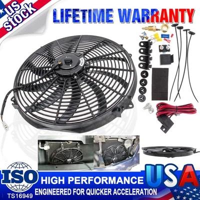 VENTILADOR DE RADIADOR ELÉCTRICO DELGADO 16" PULGADAS EXTRACTOR 120W MOTOR DE ALTA POTENCIA 3000 CFM Foto 1 de 4