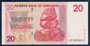 ZIMBABWE - 20 DOLLAR 2007 (2008) Flor Der Druck - GIAN 8 - Bild 1 von 2