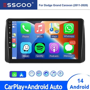 9" Stereo Radio GPS 2+64GB Android 14 Carplay For 2011-2020 Dodge Grand Caravan - Foto 1 di 14