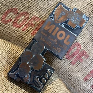 Vintage Large Letterpress Printing Block Blue Cross Shield Insurance Advertising - Picture 1 of 8