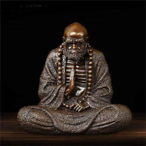 31 China Buddhism Bronze Brass Arhat Monk Damo Bodhidharma Dharma Buddha statue - Picture 1 of 7