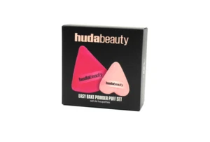 Huda Beauty Easy Bake Powder Puff Set Medium Triangle + Mini Heart NEW IN BOX - Picture 1 of 14