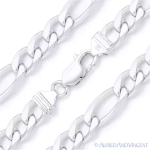 9,1 mm Figaro Figaroa Glieder Italienische Kette Armband Massiv Italy 925 Sterling Silber - Bild 1 von 2