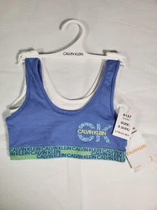 New CALVIN KLEIN Girls Bralette Bra SMALL (6/6X)  Two (2) Pack Underwear - Picture 1 of 2
