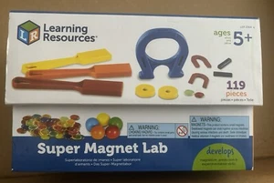 SUPER MAGNET LAB,NEW IN BOX Learning Resources,124 pcs. Ages 5+ LER 2064 STEM le - Picture 1 of 2
