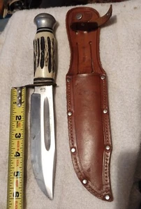 CLASSIC 1950s  SOLINGEN GERMANY PIC 10.5"  BONE BOWIE HUNT KNIFE  (Great gift) - Picture 1 of 12