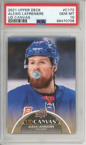 2021 Upper Deck Canvas Alexis Lafreniere PSA 10 Pop 3 - Picture 1 of 2