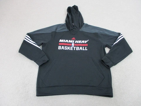Miami Heat Sweater Adult Extra Large Black Red Basketball Sweatshirt Adidas Mens Cover