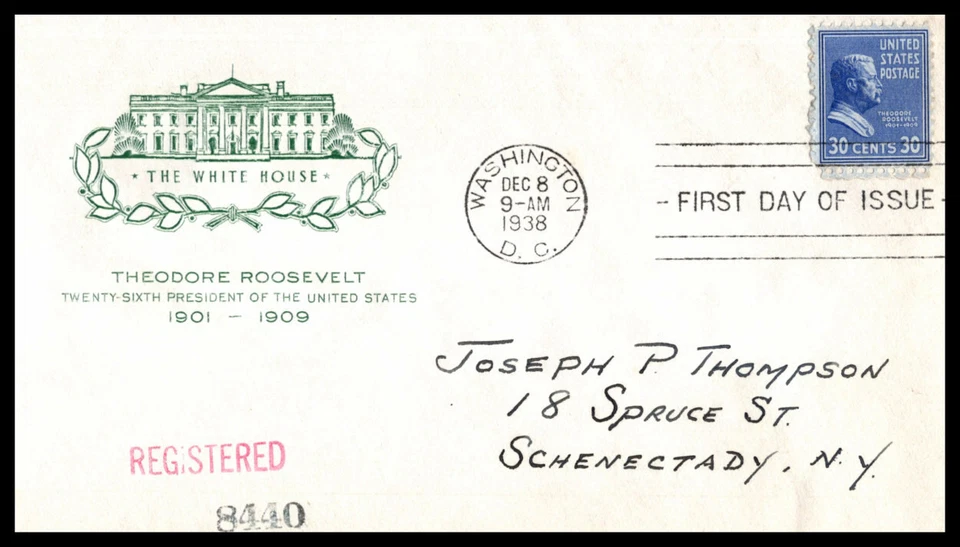 1938 Presidential series Prexy Sc 829-45 FDC with House of Farnam cachet (EA - Image 1 of 1