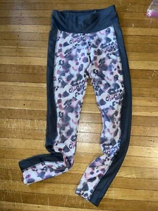 JUSTICE Pink Gray Tie Dye Print Full Length Leggings Girls Size:12 EUC - Picture 1 of 2