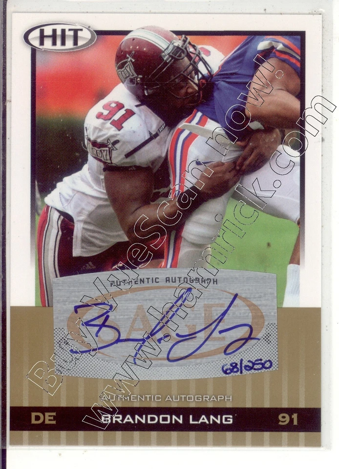 brandon lang rookie rc draft auto autograph troy state trojans college #/250 10 - Image 1 of 1