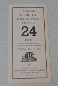 Horario de Baltimore Transit Company 1946 Roeland Park Lakeside - Imagen 1 de 3