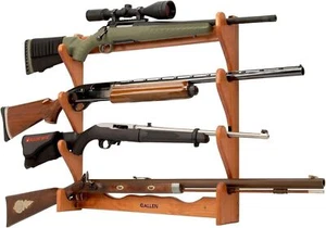 Indoor Gun Rack Holds 2, 3 and 4 Rifles/Shotguns Wall Storage Display Rifle Rack - Picture 1 of 7