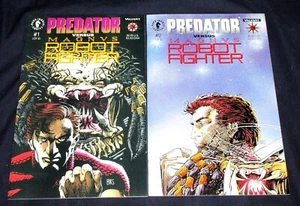 PREDATOR vs MAGNUS ROBOT FIGHTER #1,2 NM Set! Dark Horse Valiant 1992 BWS Covers - Picture 1 of 2