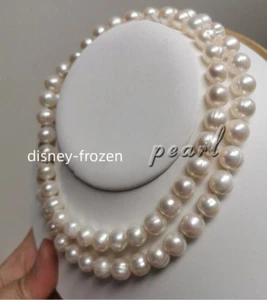 38" LONG AAA 11-12MM NATURAL WHITE SOUTH SEA BAROQUE PEARL NECKLACE 14K gold - Picture 1 of 4