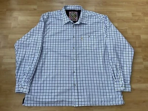 Rydale Mens Fleece Lined Shirt Blue and White Check 4XL VGC - Picture 1 of 6
