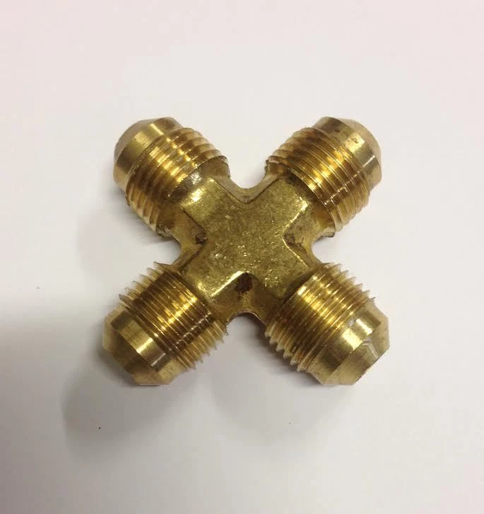 EASYFIREPITS PHA38X: 3/8 MALE FLARE X (4) OR “X” CONNECTS (4) 3/8 FLARE HOSES TOGETHER