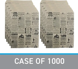 Paper Shopping Bags 1000 News Print Newsprint Gift 6" x 9" Antique Style Small - Picture 1 of 5