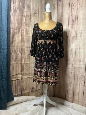 Boston Proper MUSE Dress Size 4 Smock Top,Studded Waist Geometric Design - Image 1 of 4
