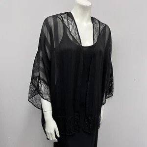 BCBGeneration Jacket Sheer Black With Lace Open Style NWT $78.00 Size M/L - Picture 1 of 8
