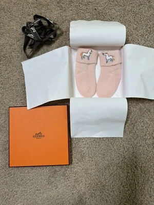 Hermes Cabriole Bebé Infantil Calcetín Cachemira Nuevo en Caja Regalo Foto 1 de 4