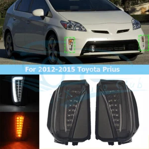 For 2012-2015 Toyota Prius Pair Smoked LED Fog Turn Signal Lights DRL Lamps k - Picture 1 of 8