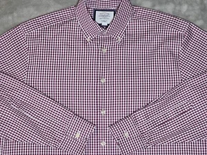 Charles Tyrwhitt Oxford Hemd mit Knopfleiste 16/34 rot/weiß Gingham Karo - Bild 1 von 13