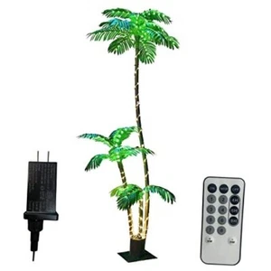 Artificial Palm Tree Christmas Tree 7Ft 3Trunks 260LED Lighted Simulation - Picture 1 of 8