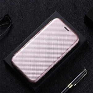 For OnePlus 13 5G, Luxury Business Carbon Fiber Leather Wallet Stand Case Cover - Picture 1 of 27