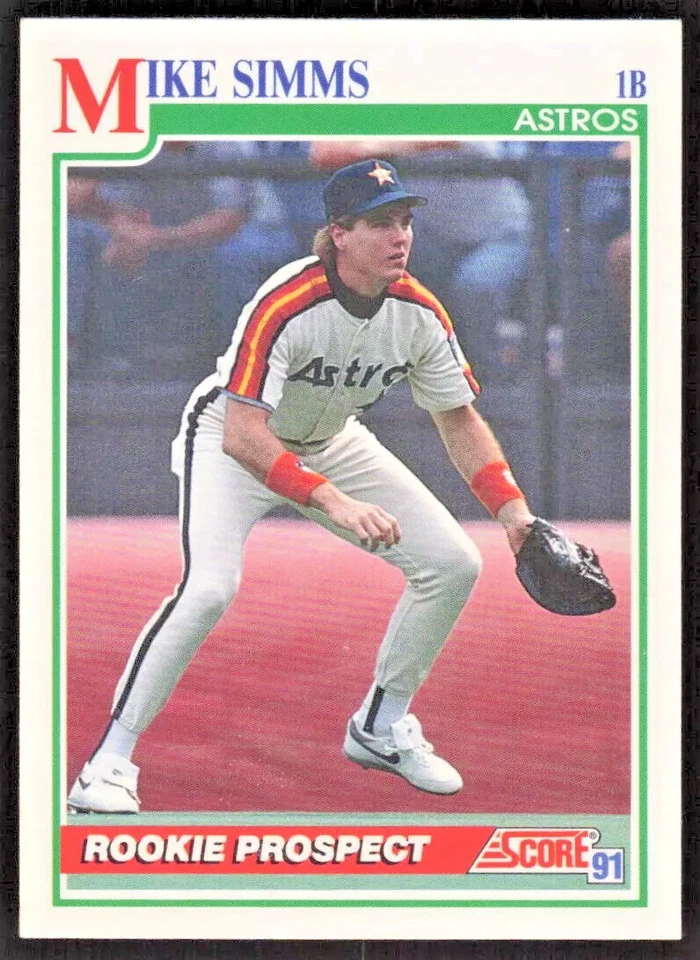 1991 Score  Rookie Prospect  #766   Mike Simms   1st Base   Astros FREE shipping - Image 1 of 1