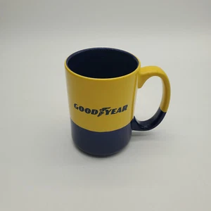 Goodyear Yellow and Blue Large M Ware Coffee Mug - Picture 1 of 8
