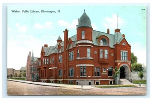 Withers Öffentliche Bibliothek Bloomington IL Illinois Postkarte D5 - Bild 1 von 2