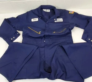 Red Kap Men's Long Sleeve Twill Action Back Coverall Workwear, Navy Blue, 46 Reg - Picture 1 of 10