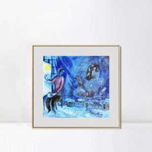 Framed Canvas Print Moon by Marc Chagall Wall Art Home Office Decorations - Picture 1 of 20