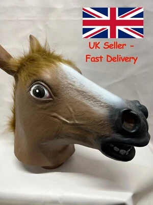 Horse Mask~Bojack Style~Harlem Shake~Rubber Panto Cosplay Overhead Head~New UK - Image 1 of 4