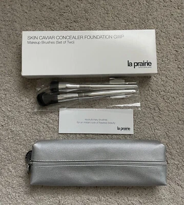 Raro juego de brochas de maquillaje La Prairie de 2 piezas edición limitada GWP - nuevo/sellado - último Foto 1 de 4