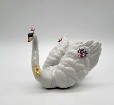 New ListingLladro Porcelain Figurine 6499 White Swan With Flowers Glossy