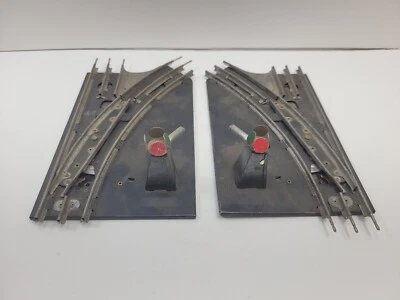 Vintage Marx Train Track O Gauge Left Right Barrel Red Green Sign Hand Turnouts - Image 1 of 4
