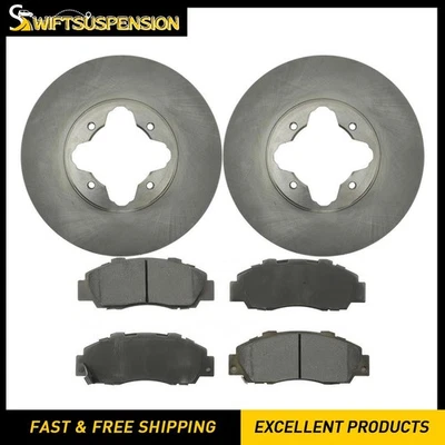 Kit de rotores de freno delanteros y pastillas de cerámica para 1995 1996 1997 1998 Acura TL Foto 1 de 4