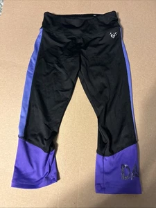 Justice Girls Size 10 Black/ Purple Capri Leggings Dance T8 - Picture 1 of 5