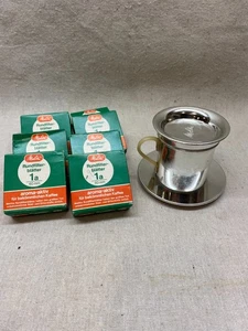 Melitta Pour-Over Kaffeemaschine 1 Tasse Filter Metall Camping mit 60mm Flachfiltern - Bild 1 von 8